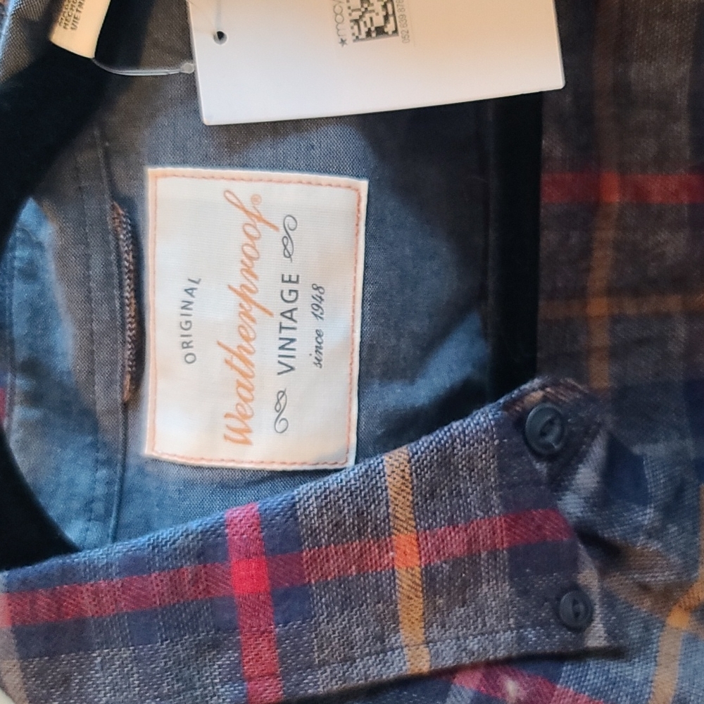 Mens Long Sleeve Plaid Flannel by Weatherproof Vintage, XXL